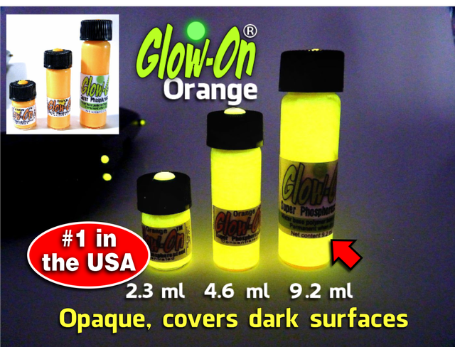 Glow On ORANGE Glow Paint For Gun Sights Fishing Lures Lg 9 2 Ml Vial 