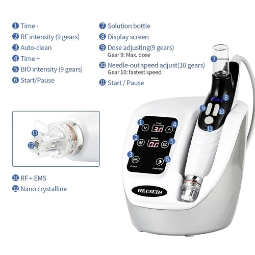 EMS Meso Injektor keine Nadel Haut Falten Entfernung Pflege Maschine RF Mesotherapie Pistole - Bild 10 von 12