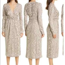 Missoni Wood Grain Pattern Knit Dress in Natural IT 38 US 2 NWOT FLAW