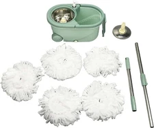 Microfiber Spin Mop Bucket Floor System,Mop and Bucket with Set Microfiber Spin
