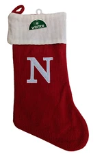 Monogram Christmas Stocking Letter "N" Red Knit Initial 20" Winter Wonder Lane