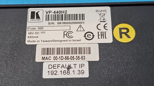 Kramer VP-440H2 Compact 5-Input 4k60 Presentation Switcher/Scaler - Picture 9 of 9