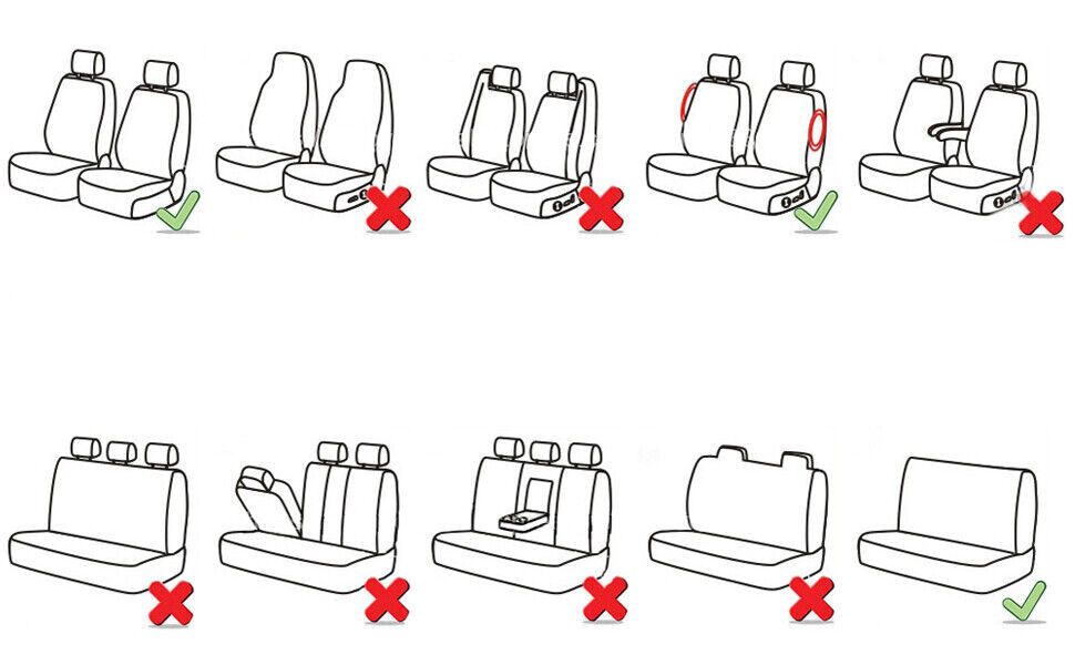 Coprisedili Universali per Auto Kit Anteriore e Posteriore Rosso / Nero Soft - Miniatura 5
