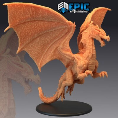 ADULT RED DRAGON, Dungeons and Dragons Miniatures, D&D, Epic Miniatures, Fantasy