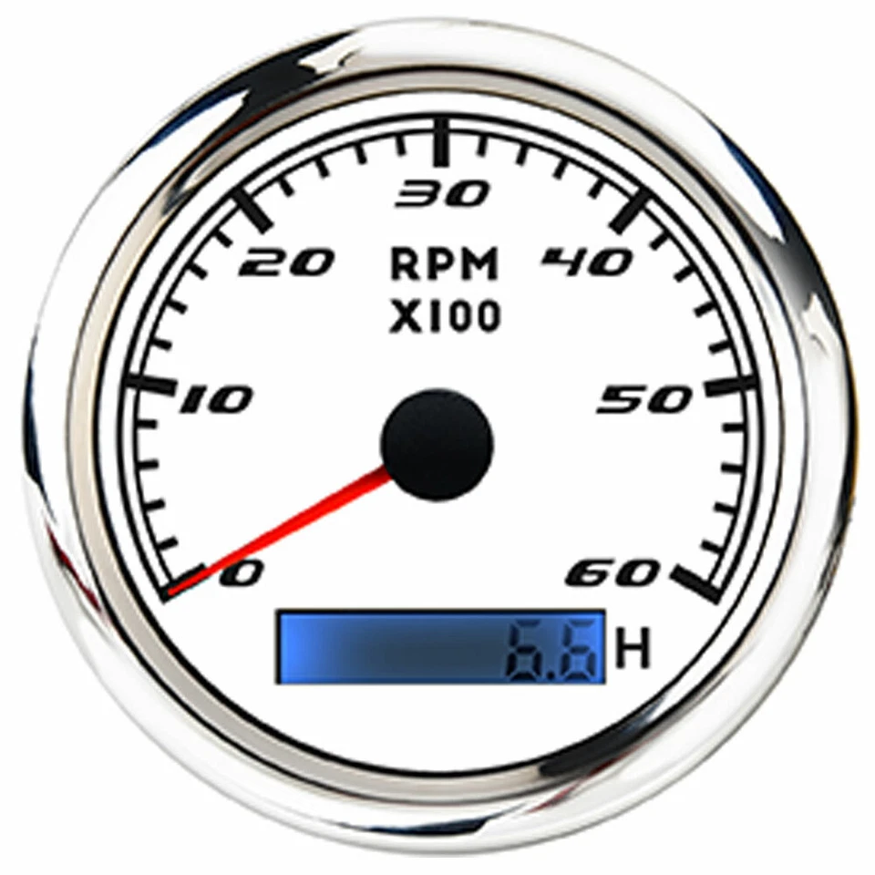 Водонепроницаемый 85 мм автомобильный морской тахометр лодочный датчик цифровой часовой метр 0-6000 об/мин - Изображение 2 из 4