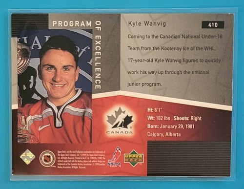 1998-99 Upper Deck Program of Excellence #410 Kyle Wanvig Team Canada Hockey - Picture 2 of 2