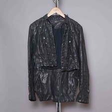 All Saints Karst Leather Jacket Uk 8 Us 4 Eu 36 Womens Rare Steampunk Celebrity