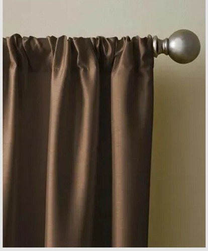 Elrene All Seasons Solid Polyester 52''X108'' Rod Pocket/Back Tab Blackout Brown - Picture 2 of 6