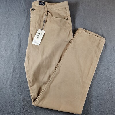 AG Adriano Goldschmied Prima Mid-Rise Cigarette Pants NWT Tan Size 32R $185  MSRP