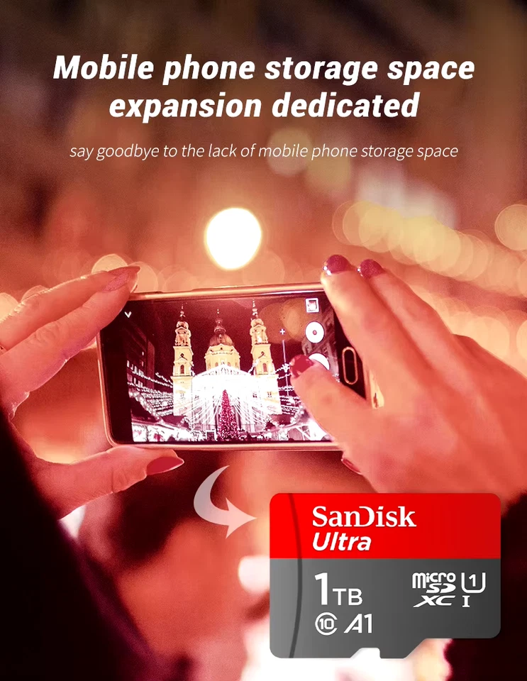 SanDisk, Sony, 1TB Micro SD Handy Speicher Karte, Adapter - Bild 3 von 4