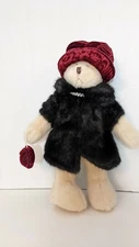 Russ Berrie & Co. Nuria Plush Teddy Bear Coat Hat Purse Standing 13" Bear