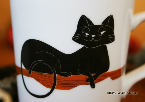 CRATE & BARREL BLACK CAT ESPRESSO MUGS (2) -NWT- MAKE A COOL,SWEEPING STATEMENT - Picture 3 of 8