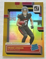 2022 Donruss Drake London Holo Premium Press Proof Rated Rookie Gold Falcons 💥