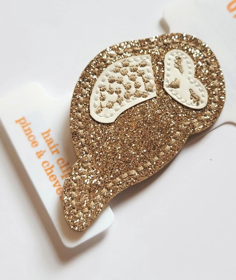 NUEVO CON ETIQUETAS Gymboree Niña "Todo Arreglado" Dorado Brillante Búho Clip de Pelo Vacaciones Foto 2 de 2