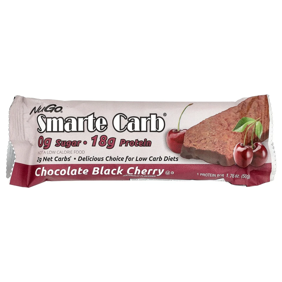 Smarte Carb® Protein Bar, Chocolate Black Cherry, 12 Bars, 1.76 oz (50 g) Each - Image 3 of 4