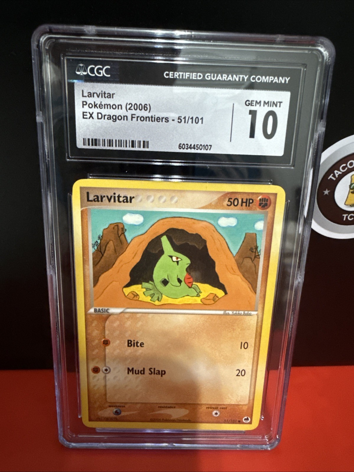 Larvitar 51/101 EX Dragon Frontiers Pokemon 2006 - CGC 10 GEM MINT - POP 14! 