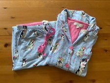 PJ Salvage Sz Small Playful Prints Dog Lover Cotton Blend Pajama Set Blue EUC