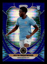 Justin Oboavwoduo Manchester City 2025 Prizm Blue Wave RC #'d 025/275 No. 138