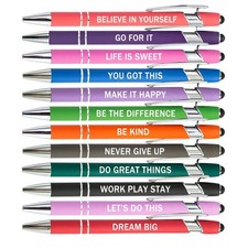 PASISIBICK 12 Pieces Motivational Inspirational Quotes Snarky Screen Touch St...