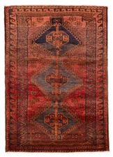 Traditional Vintage Hand-Knotted Oriental Carpet 5'0" x 6'11" Wool Area Rug