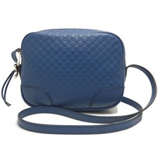 GUCCI Borsa a tracolla Micro Guccissima 449413 pelle di vitello blu OUTLET/25...