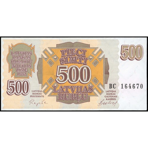 500 Rubles, Latvia, 1992 (UNC), Pick 42