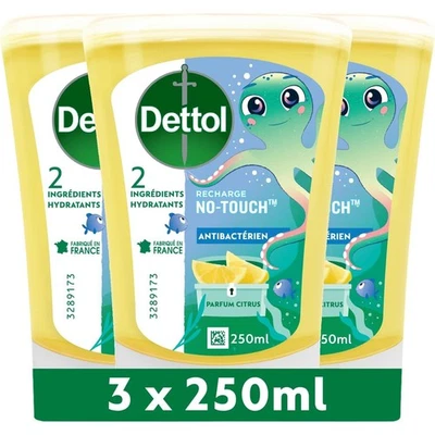 [3059943027442] DETTOL Lot de 3 Recharges No-Touch Savon Liquide Mains 250 ml... - Photo 1/4