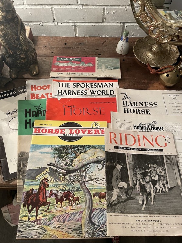 10 Piece Vintage 1940-1960 Horse Magazines & Ephemera -Harness Horse, Hoof Beats