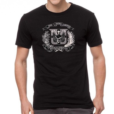 Dominican Shield Premium T-Shirt Design Light Silver Foil   Light and Soft