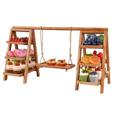 Wooden Cupcake Stand, 3 Tier Cupcake Display Stand for Dessert Display, Desse...