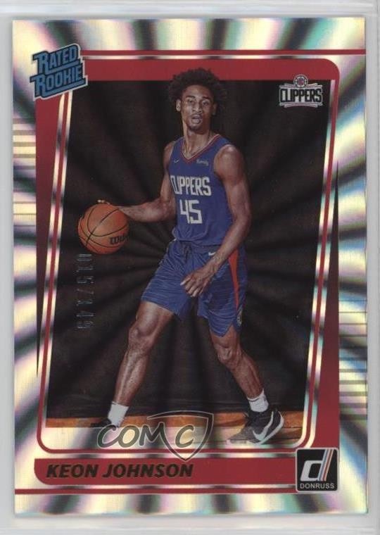 2021-22 Panini Donruss Rated Rookie Holo Laser 15/149 Keon Johnson #242 11h3