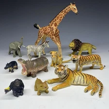 VTG Animal Figurines Lot Safari Ltd AAA Funrise 1988 Tigers Giraffe Lions Zoo