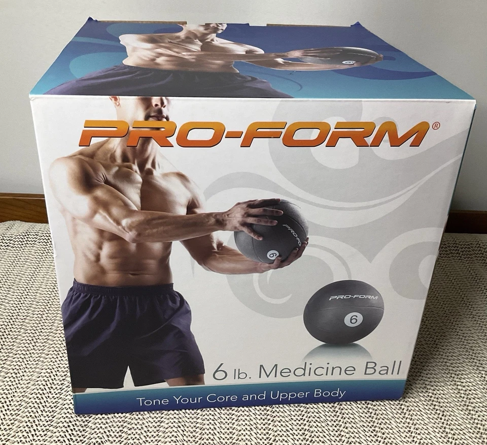 Pro-Form Medicine Ball, 6 LB - Fitness Non-Slip Ball. Dense Rubber Core - Image 2 of 4