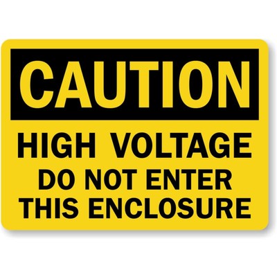 High Voltage Caution Aluminum Weatherproof Sign b01892