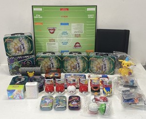 Pokemon TCG Accessories Lot Empty Tins Folders Playmat Mega Figures Mixed Bundle