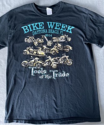 2014 Daytona Beach Bike Week Motorcycle T-Shirt Men's Large Pullover Tee Black