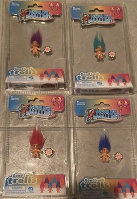 Worlds Smallest TROLL GOOD LUCK TROLLS DREAMWORKS set of 4 new