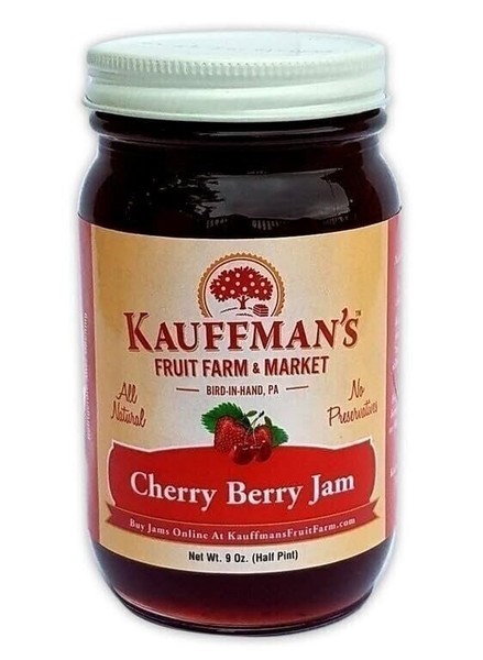 Mermelada Kauffman Orchards Cherry Berry, totalmente natural, sin conservantes, 9 oz. Tarro