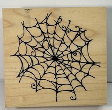 Great Impressions SPIDERWEB Wood Mount Rubber Stamp HALLOWEEN G379
