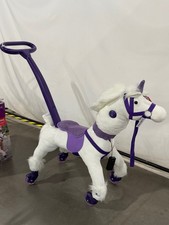 POWER PONY PUSH RIDING TOY 3 YEARS, 100 LB CAPACITY - WHITE