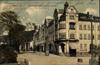 Ak Klingenthal im Vogtland Sachsen, Auerbacher Straße, Café Central - 3447137