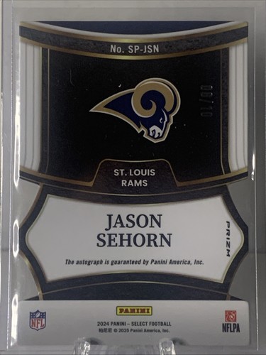 2024 Select Jason Sehorn Autograph /10 Gold Die-Cut Rams - Picture 2 of 3