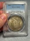 (#103041) Morgan Dollar: 1889 PCGS MS 62  Great toning faint blues  (see video!) — photo 3