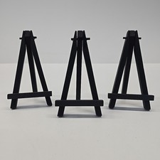 Wood Mini Easel Lot Of 3 Black Painted 5" Tall for Small Art  ACEO Card New Set
