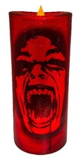 LED battery Operated Vampire Zombie Red Horror Halloween Glitter Scary Candle