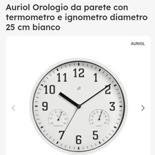 Orologio da parete Auriol con termometro e igrometro diametro 25 cm Bianco