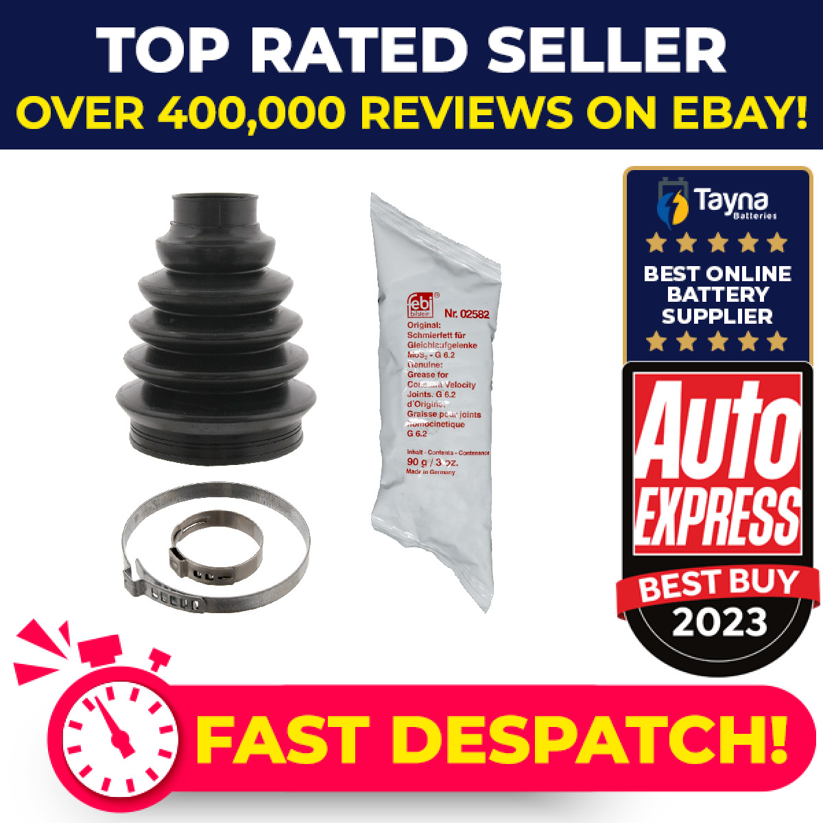 CV Joint Boot fits CITROEN C3 Mk1, Mk2 1.4 1.6 1.4D 1.6D 2002 on C.V. Driveshaft