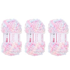 3pcs Fur Yarn Soft Fluffy Chunky Yarn Fuzzy Yarn Colorful for Crocheting,50m