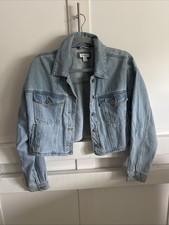 FOREVER 21 Button Front Denim Jacket Blue Poc...