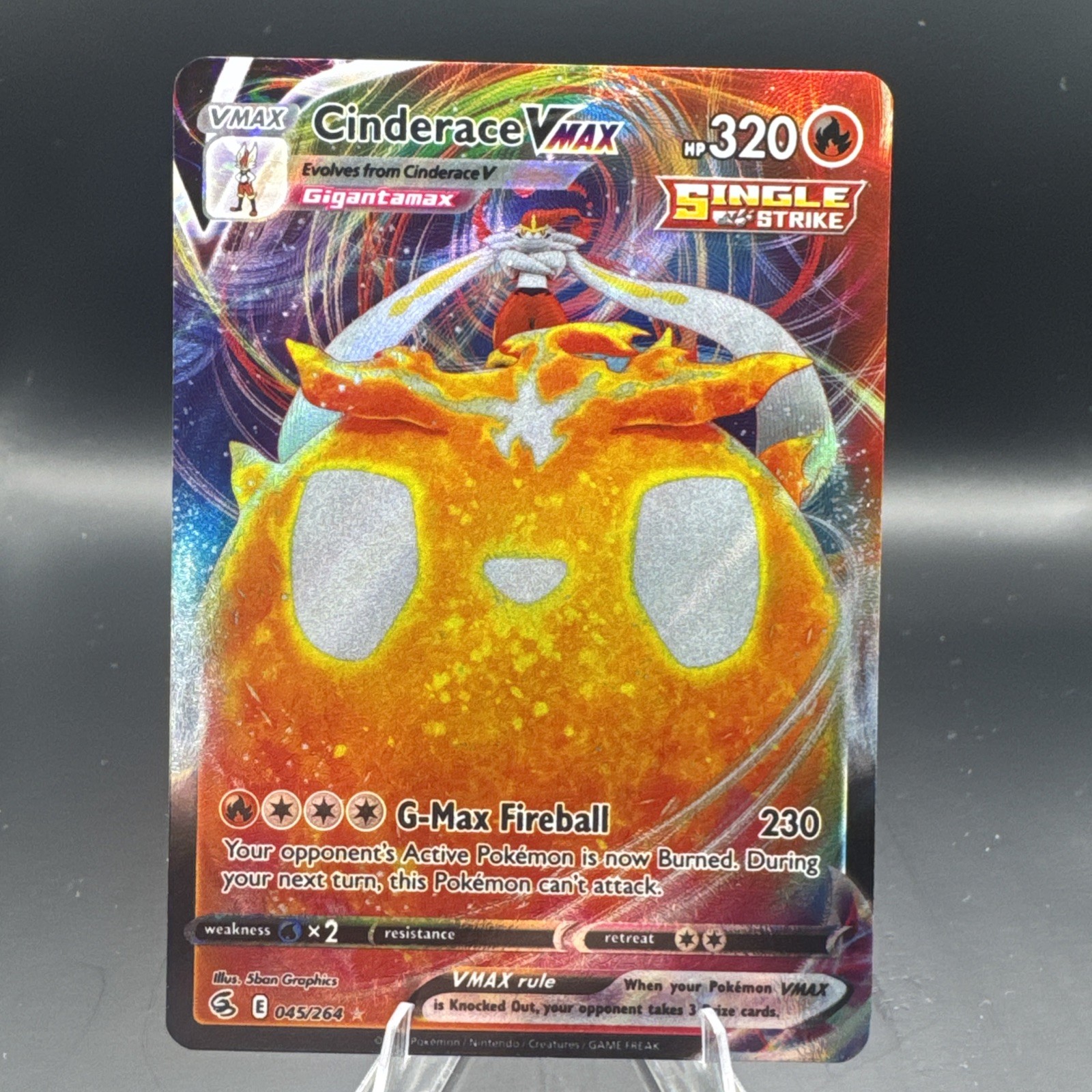 Pokémon Cinderace Vmax 045/264 NM Full Art Ultra Rare Fusion Strike